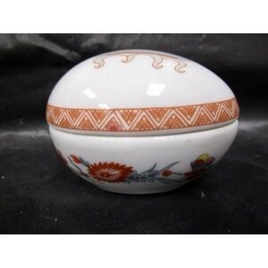 Limoges Bernardaud Gorgeous  Vintage Egg Shape  Trinket Box  Porcelain  France